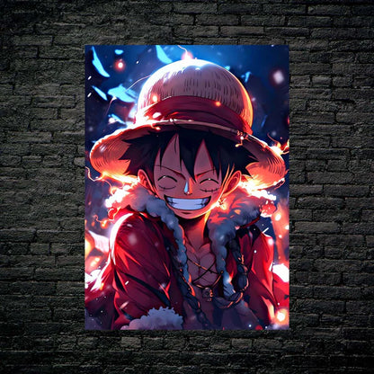 Luffy in snow christmas theme