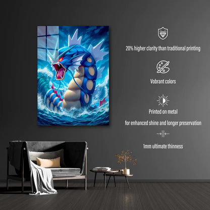 Pokemon gyarados- HD Shining Metal Poster