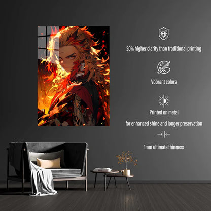 B00060-🎃Halloween Rengoku Kyoujurou- HD Shining Metal Poster