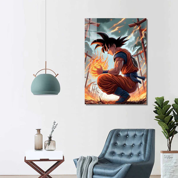 Son Goku Dragon Ball fiery hands-designed