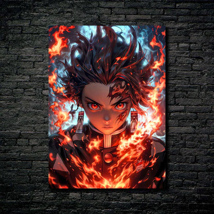 Affiche de feu Tanjiro Kamado -Oeuvre d'art 