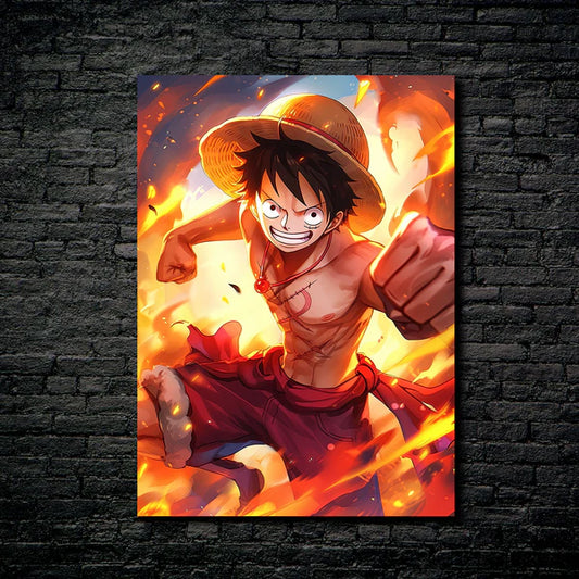 Crazy Luffy - HD Shining Metal Poster