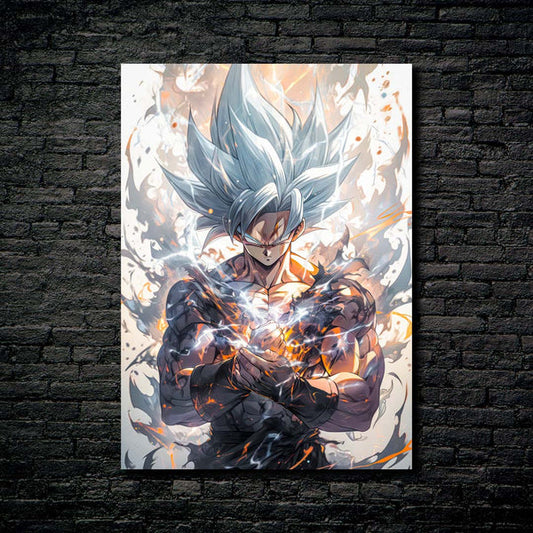 goku ultra instinc 2- HD Shining Metal Poster