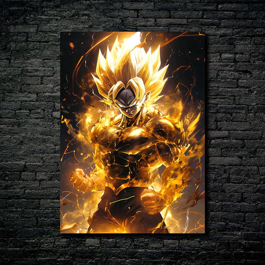 golden goku - HD Shining Metal Poster